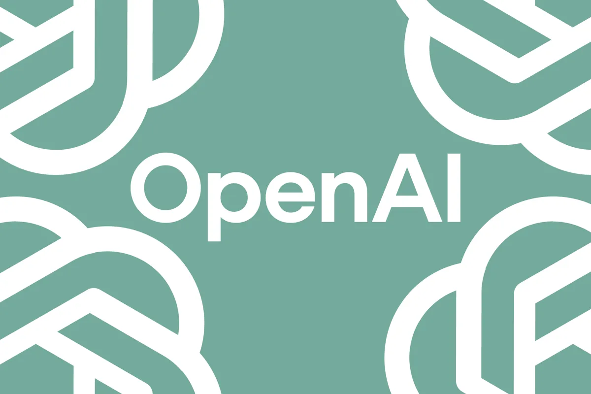 Logotypen för OpenAI i vitt mot en grön bakgrund.