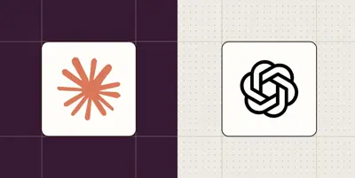 Logotyper för Anthropic (Claude) och OpenAI (Sora) på rutig bakgrund.